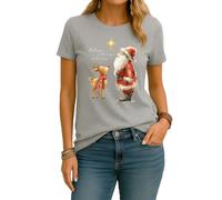 Belive in The Magic of Christmas | Babbo Natale Renna | Christmas X-Mas - Maglietta da donna, grigio., 3XL