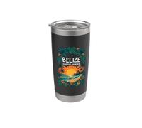Belize America Centrale Tramonto Tropicale Spiaggia & Tempio Maya Bicchiere termico in acciaio inox doppia parete
