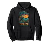 Belize America Centrale Tucano Tramonto Buco Blu Felpa con Cappuccio