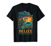 Belize America Centrale Tucano Tramonto Buco Blu Maglietta