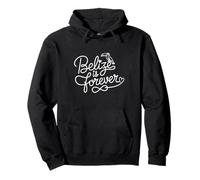 Belize is Forever - Belize Patriotic Heart Line Art Felpa con Cappuccio