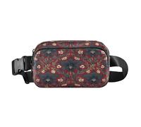 Belize - Marsupio alla moda con orchidea nera William Morris, per donne, uomini, adolescenti, multiuso, con cinghia regolabile, per viaggi, shopping, corsa
