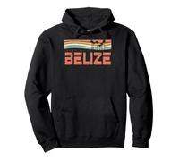 Belize Palme retrò Tropicali Tramonto Invecchiato Felpa con Cappuccio