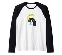 Belize Toucan Colorful Word Art - Divertente animale Maglia con Maniche Raglan