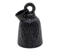 Belker Bell - Motorcycle Bell, Rider Charm | Protezione Retro Strada Spirit Token Della Bicicletta Metallico Vintage Inciso, Brass Angel Per Gli Amanti Moto, Nero , Se référer au descriptif