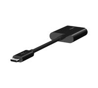 Belkin, Adattatore da USB-C a 2x USB-C Audio e Carica Power Delivery 60W, Nero