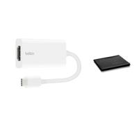 Belkin Adattatore da USB-C a HDMI, 4K 60Hz Dolby Vision HDR, convertitore USB Type-C a HDMI per MacBook, iPad Pro, laptop USB-C a TV/monitor, HDCP 2.2, adattatore AV bianco compatto, include panno di