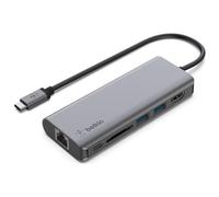 BELKIN - Adattatore Multiporta AVC008BTSGY USB 3.2 Gen 1 (3.1 Gen 1) Type-C 5000 Mbit /s Nero, Grigio