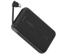 Belkin, Batteria di Emergenza 10000mAh 20W con Cavo USB-C Integrato, Nero