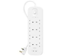 Belkin Connect Bianco 8 presa[e] AC 2 m (POWER STRIP WITH OVERVOLTAGE - PROTECTION 8 SOCKETS WITH 2 X US)