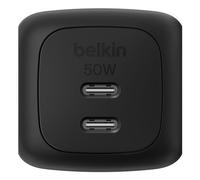 Belkin BoostCharge 50W Dual USB-C PD PPS Nero Caricatore GaN compatto e rapido