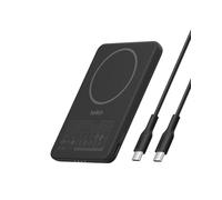 Belkin BoostCharge Batterie Externe Magnétique 5000mAh, Chargeur Portable Fin Avec Anneau Magnétique Et Port USB-C, Power Bank pour iPhone, Galaxy, Pixelsnap, iPad, Tablette, Câble USB-C Inclus, Noir