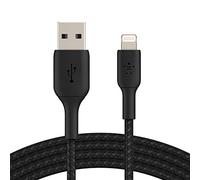 Belkin BoostCharge Braided Lade/Sync Kabel USB-A Stecker auf Lightning Stecker, 3m, schwarz