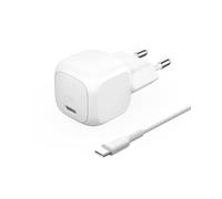 Belkin BoostCharge Caricabatteria da parete compatto da 20 W, ricarica rapida USB-C Power Delivery per Apple iPhone 16, Samsung Galaxy S25, iPad, AirPods e altri, cavo da USB-C a C incluso, bianco