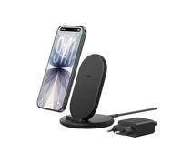 Belkin BoostCharge Caricatore Wireless, Supporto Ricarica Compatibile con Custodie per Telefono, Ricarica Wireless per iPhone, Samsung Galaxy, Google Pixel, Alimentatore da 20W e Cavo Inclusi, Nero