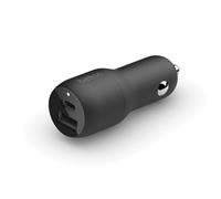 Belkin BoostCharge Doppio caricabatteria da auto rapido da 37 W, porta USB-C PPS da 25 W, porta USB-A da 12 W, per Galaxy S23, 23+, Ultra, Plus, Note, iPhone 14, 14 Plus, 13, 12, Pro, Pro Max e altri