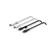 Belkin BoostCharge Flex Cavo da USB-C a USB-C in silicone, USB-IF, ricarica rapida USB-C PD per iPhone 16/15, Galaxy S24, Pixel, iPad, Nintendo Switch, MacBook, 1 m, confezione da 2, nero/bianco