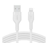 Belkin BoostCharge Flex Cavo da USB Type A a Lightning in silicone (2 m), cavo di ricarica certificato MFi per iPhone 14/14 Plus, 13, 12, Pro, Max, mini, SE, iPad e altri - Bianco