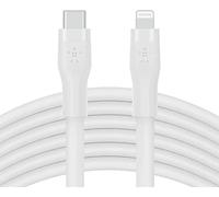 Belkin BoostCharge Flex Cavo da USB Type C a Lightning in silicone (3 m), certificazione MFi, ricarica rapida USB-C PD da 20 W, per iPhone 14/14 Plus, 13, 12, Pro, Max, mini, SE, iPad e altri - Bianco