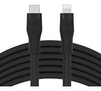 Belkin BoostCharge Flex Cavo da USB Type C a Lightning in silicone (3 m), certificazione MFi, ricarica rapida USB-C PD da 20 W, per iPhone 14/14 Plus, 13, 12, Pro, Max, mini, SE, iPad e altri - Nero