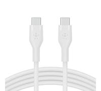 Belkin BoostCharge Flex Cavo USB-C in Silicone, Certificato USB-IF, Ricarica Rapida PD per iPhone 16/15, Samsung Galaxy S24, Pixel, iPad, Nintendo Switch, MacBook, 3 m, Bianco