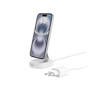 Belkin BoostCharge Pro Caricatore Magnetico Convertibile 15W, Caricabatterie Wireless Rapido Qi2 compatibile con MagSafe, per iPhone 17, Air, Pixelsnap, AirPods, alimentatore da 20 W incluso - Bianco