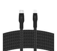 Belkin BoostCharge Pro Flex Cavo intrecciato da USB-C a Lightning (2 m), certificato MFi, ricarica rapida Power Delivery da 20 W, per iPhone 14/14 Plus, 13, 12, Pro, Max, mini, SE, iPad e altri - Nero