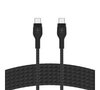 Belkin BoostCharge Pro Flex Cavo intrecciato da USB Type C a USB C, cavo di ricarica rapida PD, certificato USB-IF per iPhone 16/15, Galaxy S24, Pixel, iPad, Nintendo Switch, MacBook, altri, 3 m, nero