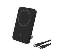Belkin BoostCharge Pro Power Bank Magnetico 5000mAh con Qi2, caricabatterie portatile compatibile con MagSafe, supporto integrato, power bank wireless per iPhone 16, iPhone 15, 14 e altri, Nero