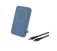 Belkin BoostCharge Pro Power Bank Magnetico 5000mAh con Qi2, caricabatterie portatile compatibile con MagSafe, supporto integrato, power bank wireless per iPhone 16, iPhone 15, 14 e altri, blu