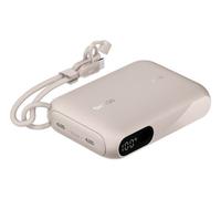 Belkin BoostCharge Power Bank 10000mAh con Display Digitale - Beige | Caricatore Portatile 10000mAh, 2 USB-C, 20W, Sicuro per l'Aereo, Pre-Caricato, Cavo USB-C Rimovibile, Leggero