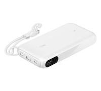 Belkin Power Bank, Caricabatterie Portatile USB-C da 20.000 mAh con 2 porte tipo C e 1 porta USB-A, display digitale, ricarica da 20 W per iPhone 16, Samsung Galaxy S25, Pixel 9, iPad e altri, Bianco