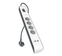 Belkin BSV401CA2M Presa Filtrata Multipla, Protezione dalle Sovracorrenti, con 4 Prese CA, 2 Prese USB, EU Tipo Francia