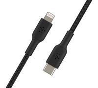 Belkin Cavo intrecciato da USB-C a Lightning (Cavo di ricarica rapida per iPhone 14 o versioni precedenti), Boost Charge Cavo USB-C per iPhone certificato MFi (1 m, nero)