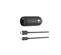 Belkin Caricabatteria da auto rapido USB-C da 20 W con cavo da USB-C a Lightning da 1,2 m (ricarica rapida per iPhone, Samsung, Google Pixel e altri) - Nero