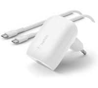 Belkin Caricabatteria da parete USB-C con PPS (30W) con cavo da USB-C a USB-C, certificato USB-IF, ricarica rapida PD 3.0, per iPhone 17, iPhone Air, Samsung Galaxy, Z Fold, Pixel, iPad, Note, AirPods