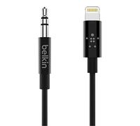 Belkin Cavo audio da 3,5 mm con connettore Lightning da 1,8 m - Cavo certificato MFi da Lightning ad AUX per iPhone 13, 13 Pro, 13 Pro Max, 13 mini e versioni precedenti - Nero