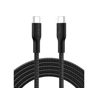 Belkin Cavo da USB-C a USB-C intrecciato, ecosostenibile (3 m, 240 W), Cavo USBC di Ricarica Rapida flessibile per iPhone 16, Galaxy S25, Pixel 9, MacBook, iPad Pro - Nero (USB-C 2.0)