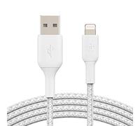 Belkin Cavo Lightning Intrecciato, Boost Charge Cavo da Lightning a USB per iPhone, iPad e Airpods, Cavo di Ricarica per iPhone Certificato MFi, 3 m, Bianco