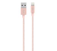 Belkin Cavo Metallico di Ricarica da Lightning a USB, Certificato MFi per iPhone 11, 11 Pro, 11 Pro Max, XS, XS Max, XR, X, 8/8 Plus e Altri, 1.2 m, Oro Rosa