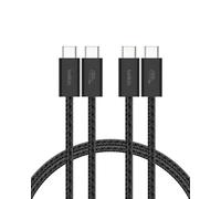 Belkin Confezione da 2 cavi intrecciati da USB-C a USB-C da 1,5 m, 60 W, cavo flessibile per ricarica rapida, cavo Type-C per iPhone 16 e iPhone 15 series, Galaxy S25, Pixel 9, iPad Pro e altri, nero