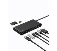Belkin Connect Hub USB C a 8 Porte, Supporta Display con Risoluzioni Fino a 4K a 60 Hz, Funziona con Mac, Windows e Chromebook, 100W PD con Trasferimenti dati di 10Gbps ed Ethernet 2,5 Gbps - Nero