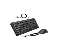 Belkin Connect Wired Keyboard and Mouse Combo - Set di tastiera USB A con mouse cablato, design ergonomico, perfetto per casa, ufficio, scrivania, compatibile con laptop, PC, Windows, nero