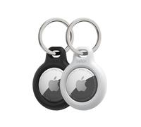 Belkin Custodia per AirTag con anello portachiavi Secure Holder, guscio protettivo antigraffio per Air Tag - Confezione da 2, Bianco e Nero, Nero/Bianco, Normal