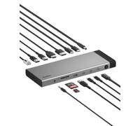 Belkin Dock Thunderbolt™ 5 da 140 W, docking station 14 in 1, display 4K a | Connect, triplo display, trasferimento dati da 80 Gbps, porta Ethernet da 2,5 GB, Daisy Chain fino a 6 dispositivi