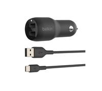 Belkin Doppio caricabatteria da auto USB-A da 24 W + cavo da USB-A a USB-C® BOOST↑CHARGE™