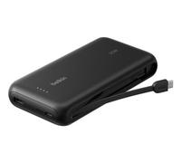 Belkin Gaming Power bank 20000 mAh 30W con cavo USB-C integrato, ricarica rapida USB-C PD, caricabatteria portatile per Nintendo Switch 2, iPhone 16, iPad Pro, Galaxy S25 e altri, nero