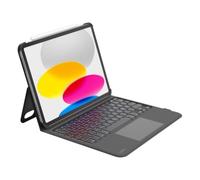 Belkin Everyday - Tastiera con custodia per iPad da 10 generazione da 10,9", retroilluminata e supporto, controllo multi-gesto, fissaggio Apple Pencil, QWERTZ, tasti multimediali