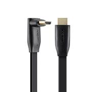 Belkin F3Y022BT2M Cavo Flat HDMI, High Speed con Ethernet, Angolo Retto 90°, Connettori Dorati, 2 m