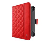 Belkin F7N040VFC02 Custodia per Apple iPad mini, Ecopelle Trapuntata, Rosso